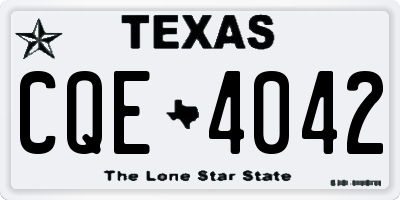 TX license plate CQE4042