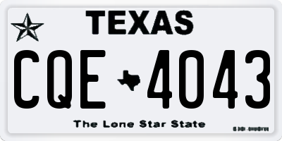 TX license plate CQE4043