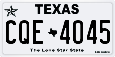 TX license plate CQE4045