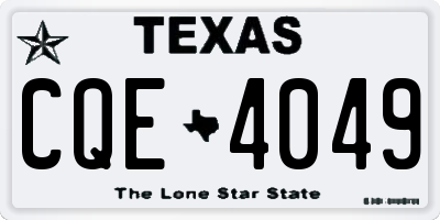 TX license plate CQE4049