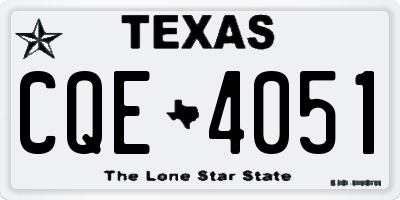 TX license plate CQE4051