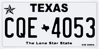 TX license plate CQE4053