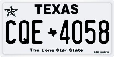 TX license plate CQE4058