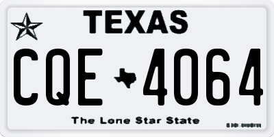 TX license plate CQE4064