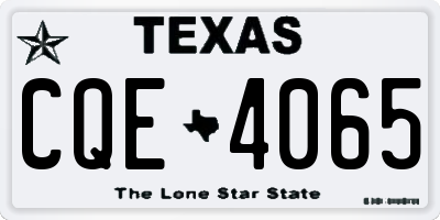 TX license plate CQE4065