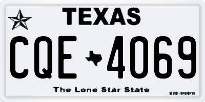 TX license plate CQE4069