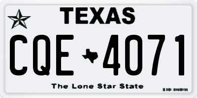 TX license plate CQE4071