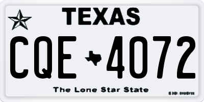 TX license plate CQE4072