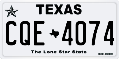 TX license plate CQE4074
