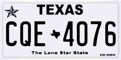 TX license plate CQE4076
