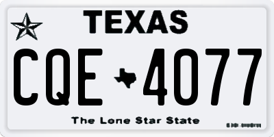 TX license plate CQE4077