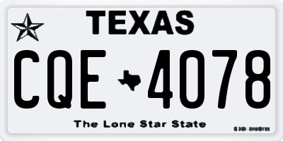 TX license plate CQE4078