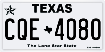 TX license plate CQE4080