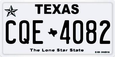 TX license plate CQE4082