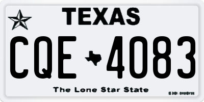 TX license plate CQE4083