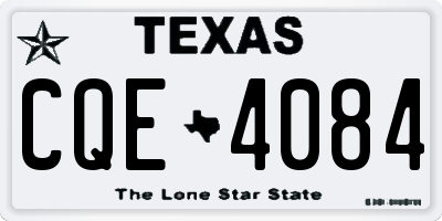 TX license plate CQE4084