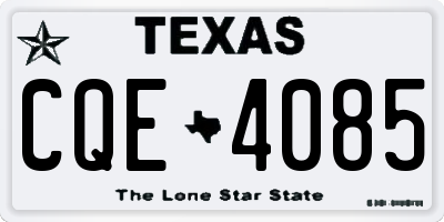 TX license plate CQE4085