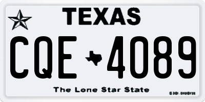 TX license plate CQE4089