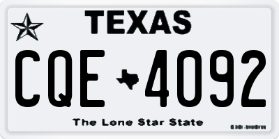 TX license plate CQE4092
