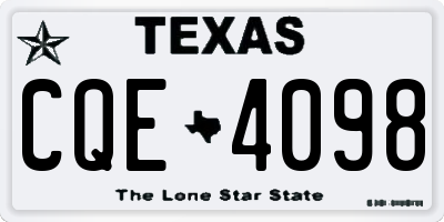TX license plate CQE4098