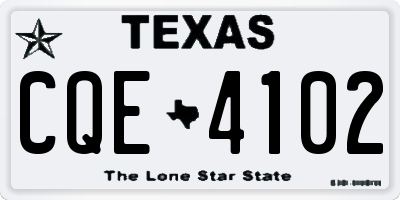 TX license plate CQE4102