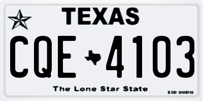 TX license plate CQE4103
