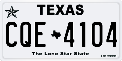 TX license plate CQE4104