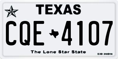TX license plate CQE4107