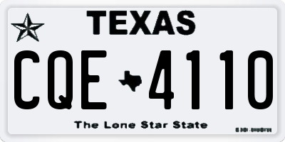 TX license plate CQE4110