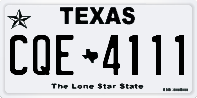 TX license plate CQE4111