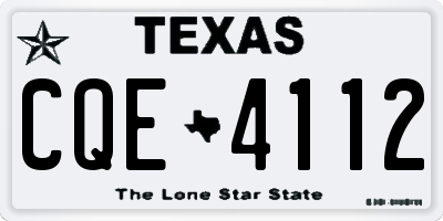 TX license plate CQE4112