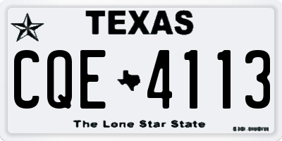 TX license plate CQE4113