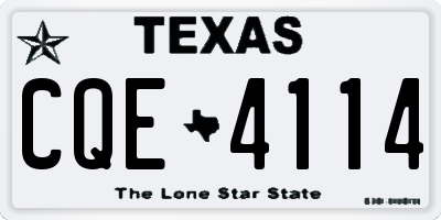 TX license plate CQE4114
