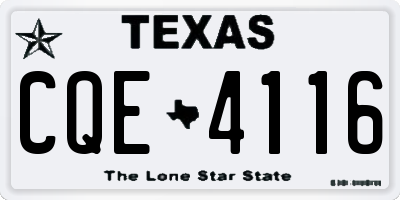 TX license plate CQE4116