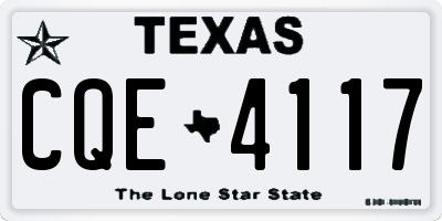 TX license plate CQE4117