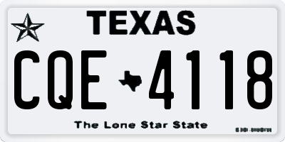 TX license plate CQE4118