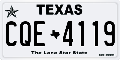 TX license plate CQE4119