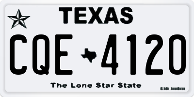 TX license plate CQE4120