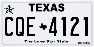 TX license plate CQE4121