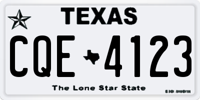 TX license plate CQE4123