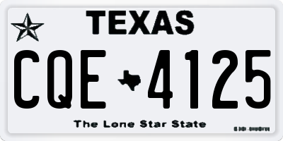 TX license plate CQE4125