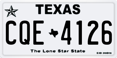 TX license plate CQE4126