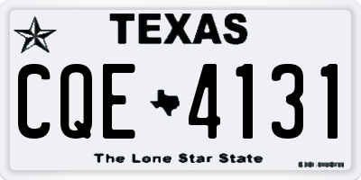 TX license plate CQE4131