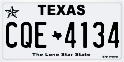TX license plate CQE4134