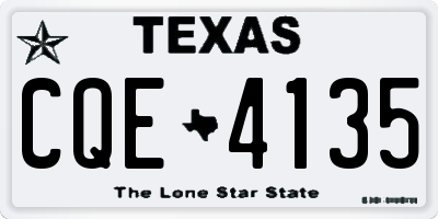 TX license plate CQE4135