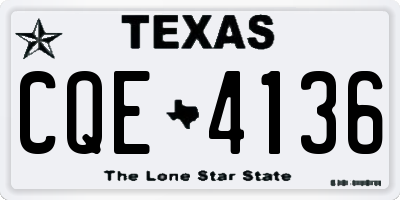 TX license plate CQE4136