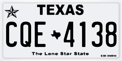 TX license plate CQE4138