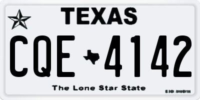 TX license plate CQE4142