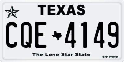 TX license plate CQE4149