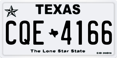 TX license plate CQE4166